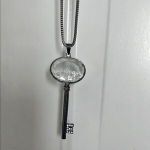 Elegant Silver Key Pendant Necklace